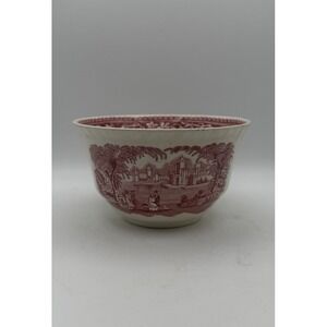 Mason's Vista Red Transferware Open Sugar Bowl Ironstone England Vintage